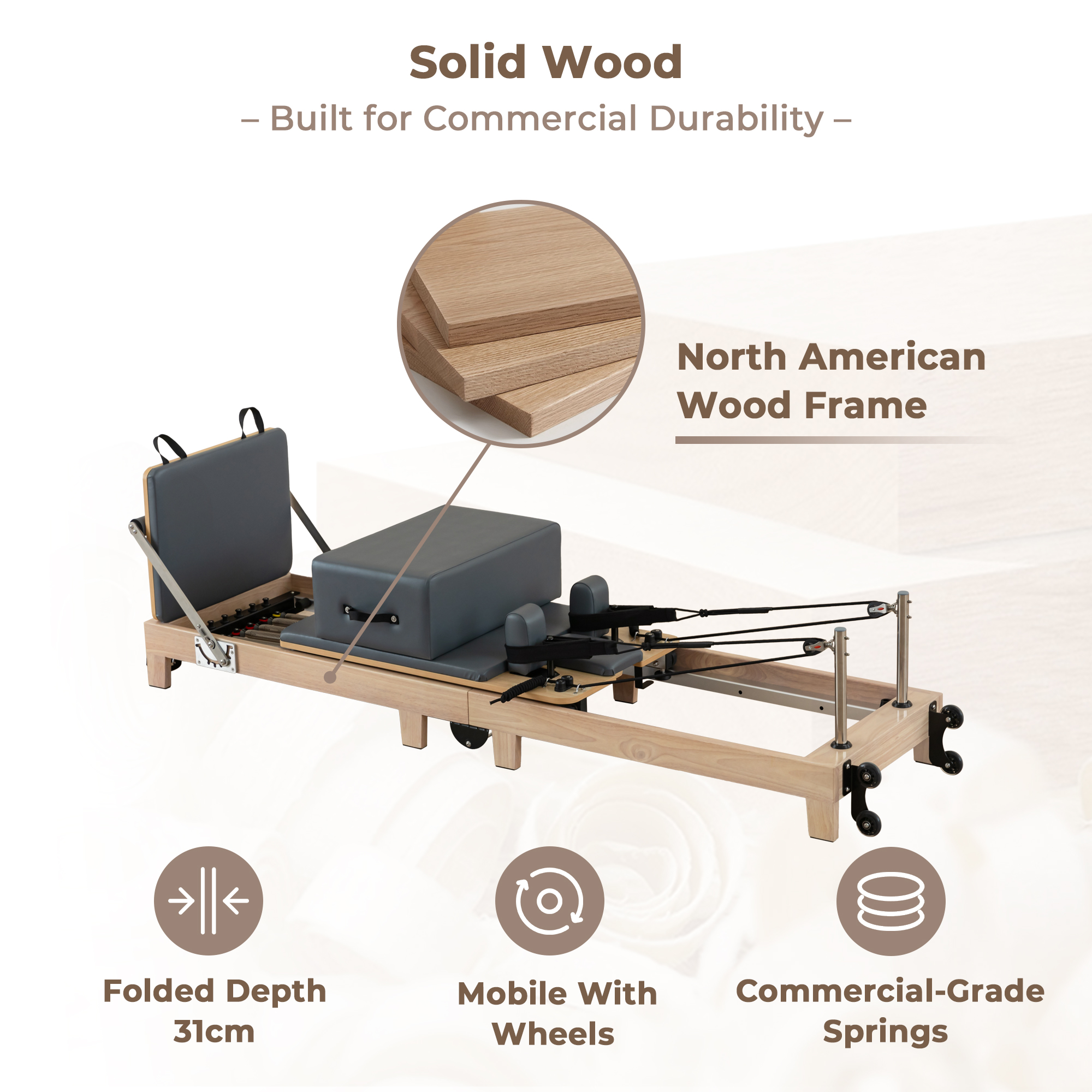 Oak Folding Pilates Reformer supplier