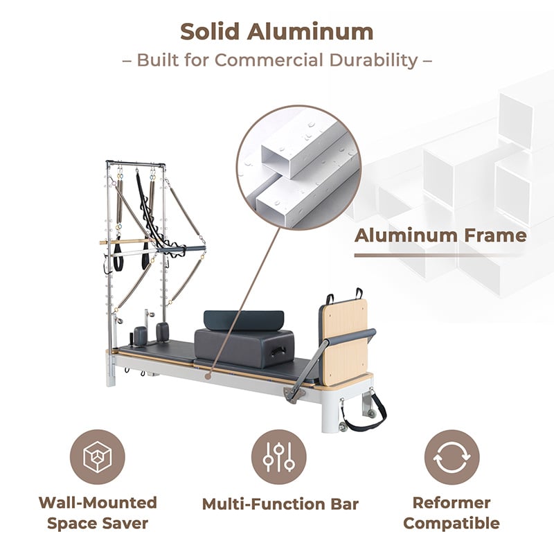 Aluminium Pilates Reformer with Half Tower factory