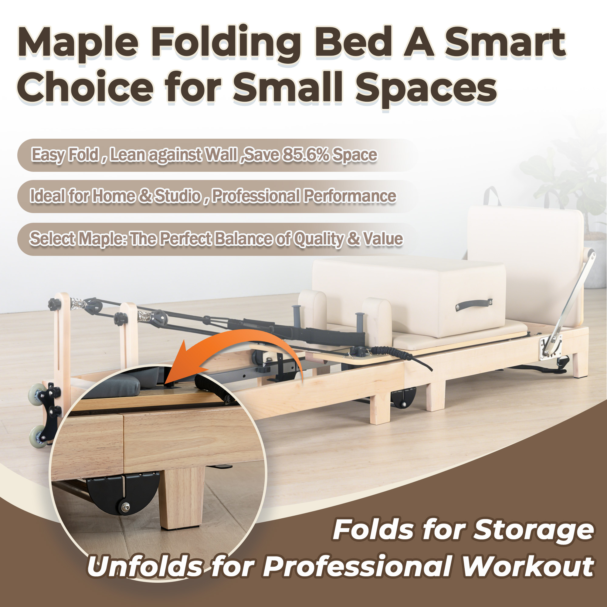 Maple Folding Pilates Reformer supplier