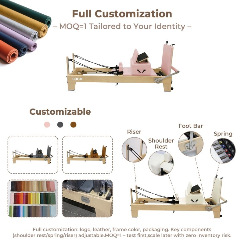 Maple Classical Pilates Reformer details