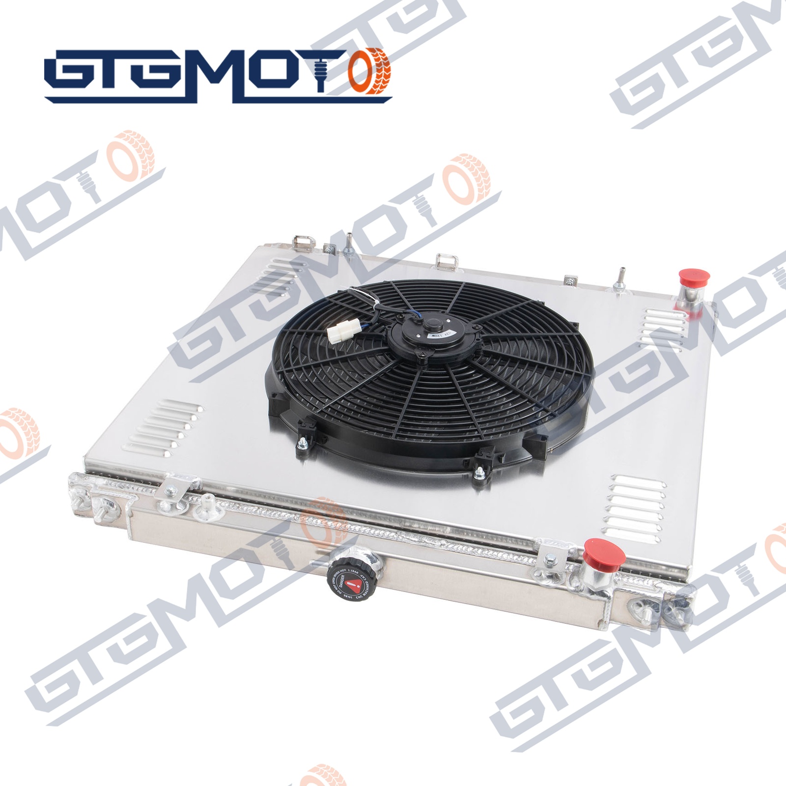 GTGMOTO 4 Row Radiator & Fan Shroud Relay Fits 1971-1980 Holden HJ HQ HX HZ Kingswood V8 Chevy Engine