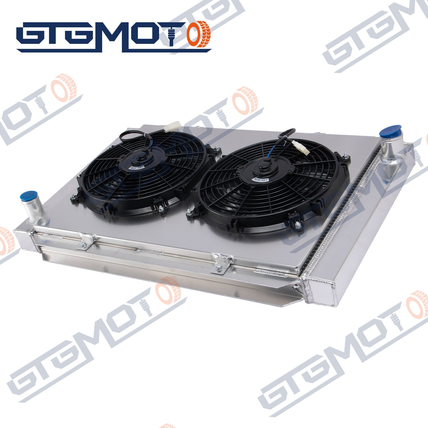 GTGMOTO เรเดียเตอร์+ชั้นพัดลมสำหรับ Chevy GMC C/K ปี 1992-1993 2500 3500 6.5L V8 เดีเซล
