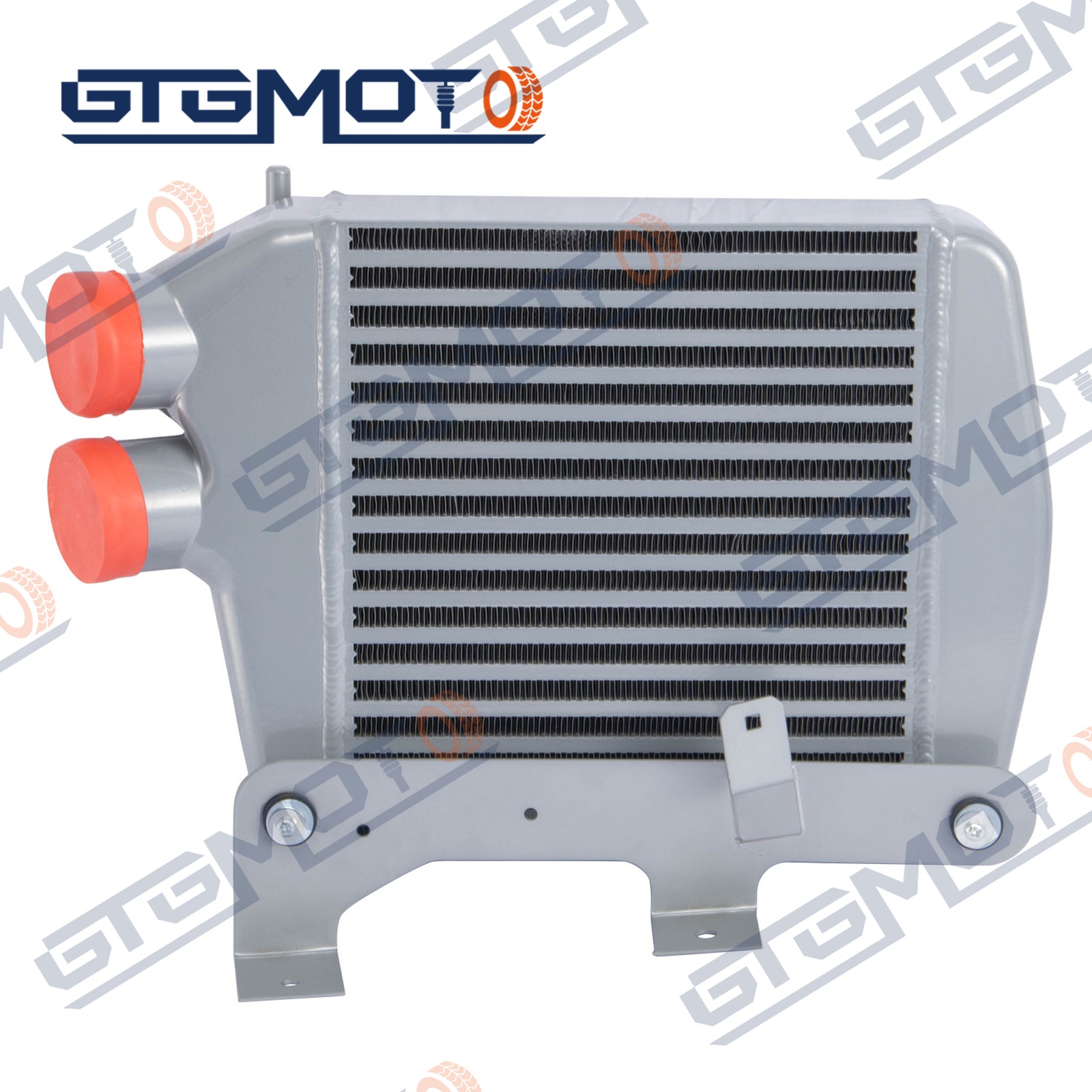GTGMOTO Vysoký průtokový hliníkový mezichladič typu lamelového bloku 280×300×65 mm s přírubou 2,5 palce | Ideální pro turbo a individuální sestavy