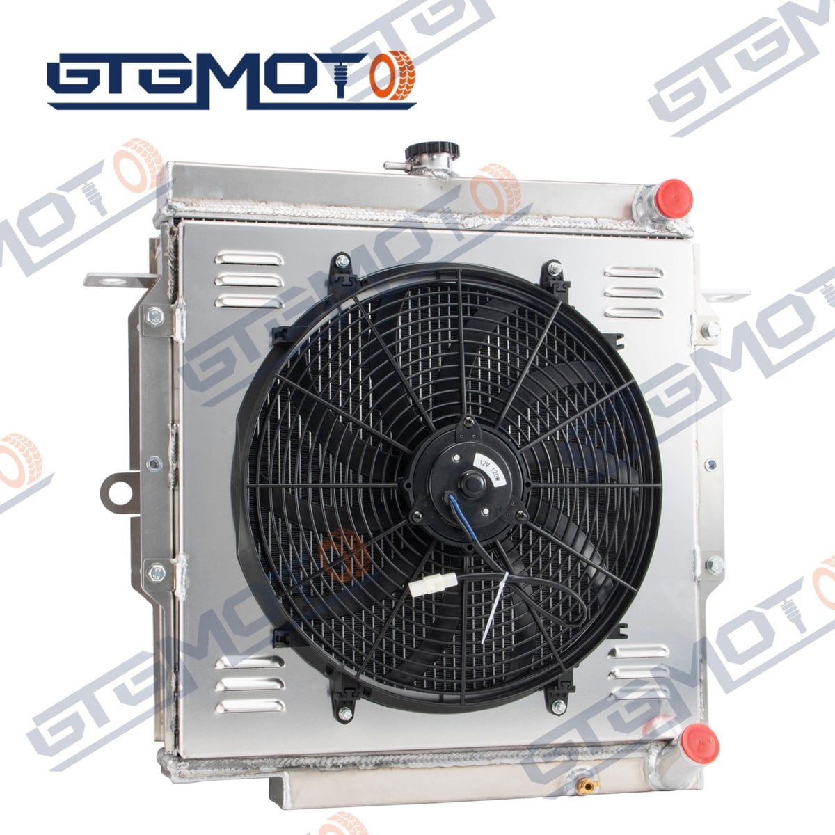 GTGMOTO Heavy Duty 2-radig kylare & fläktskydd för Chevy GMC 1988-1999 C/K 1500-serie 1988-1999