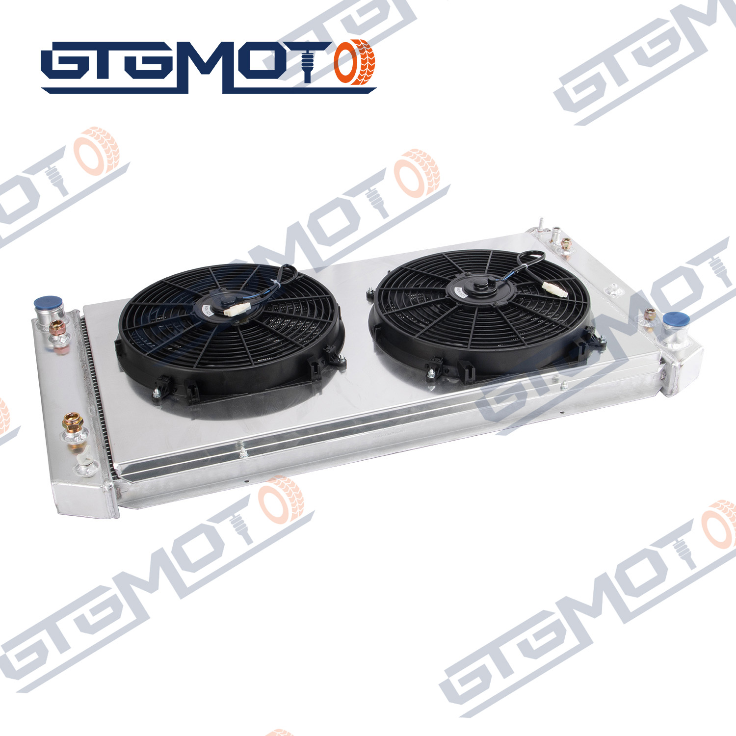 GTGMOTO Radiator For Dragster Roadster Style Double Pass Aluminum