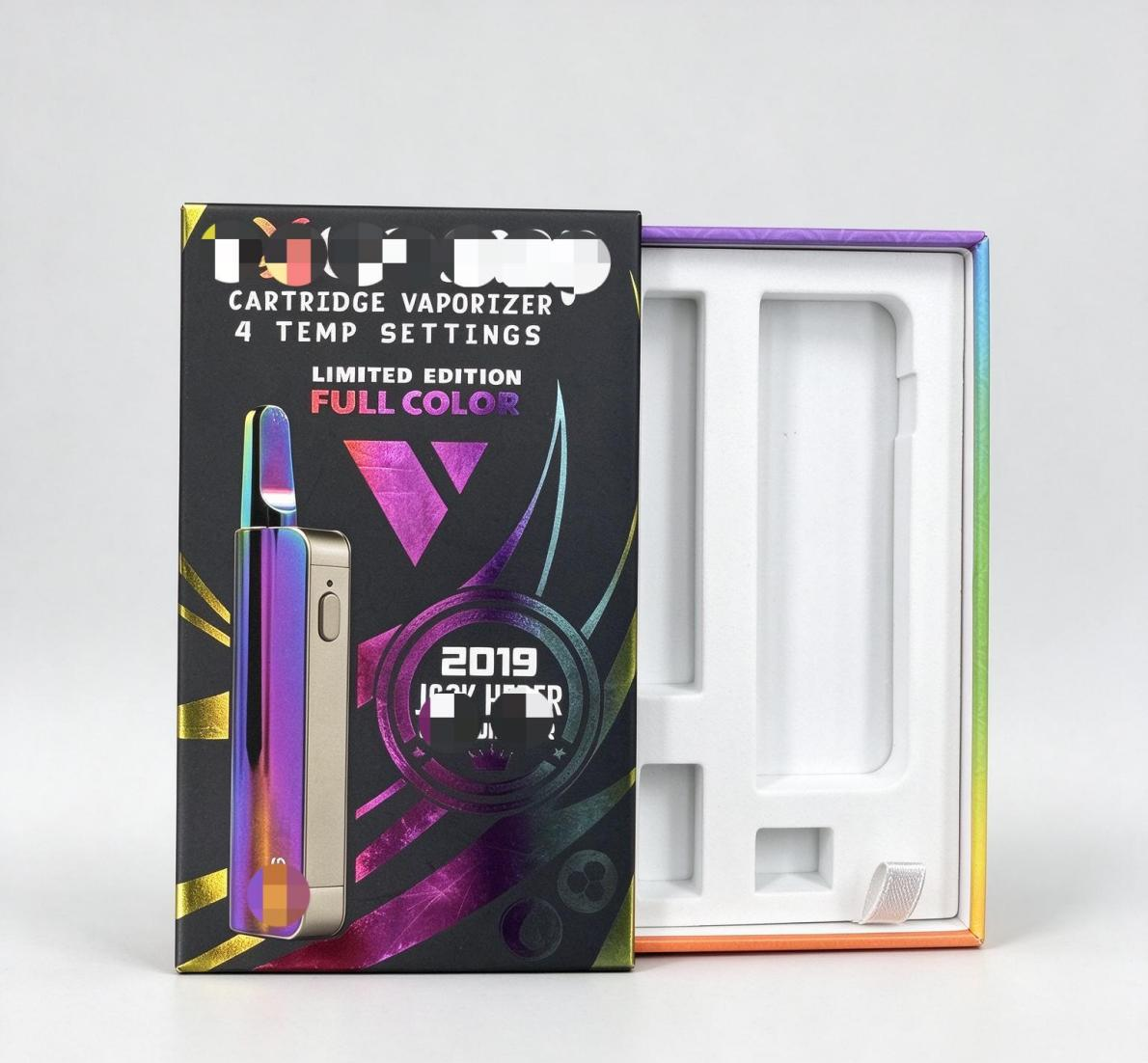Custom Matte Black E-cigarette Rigid Box with Colorful Laser Logo