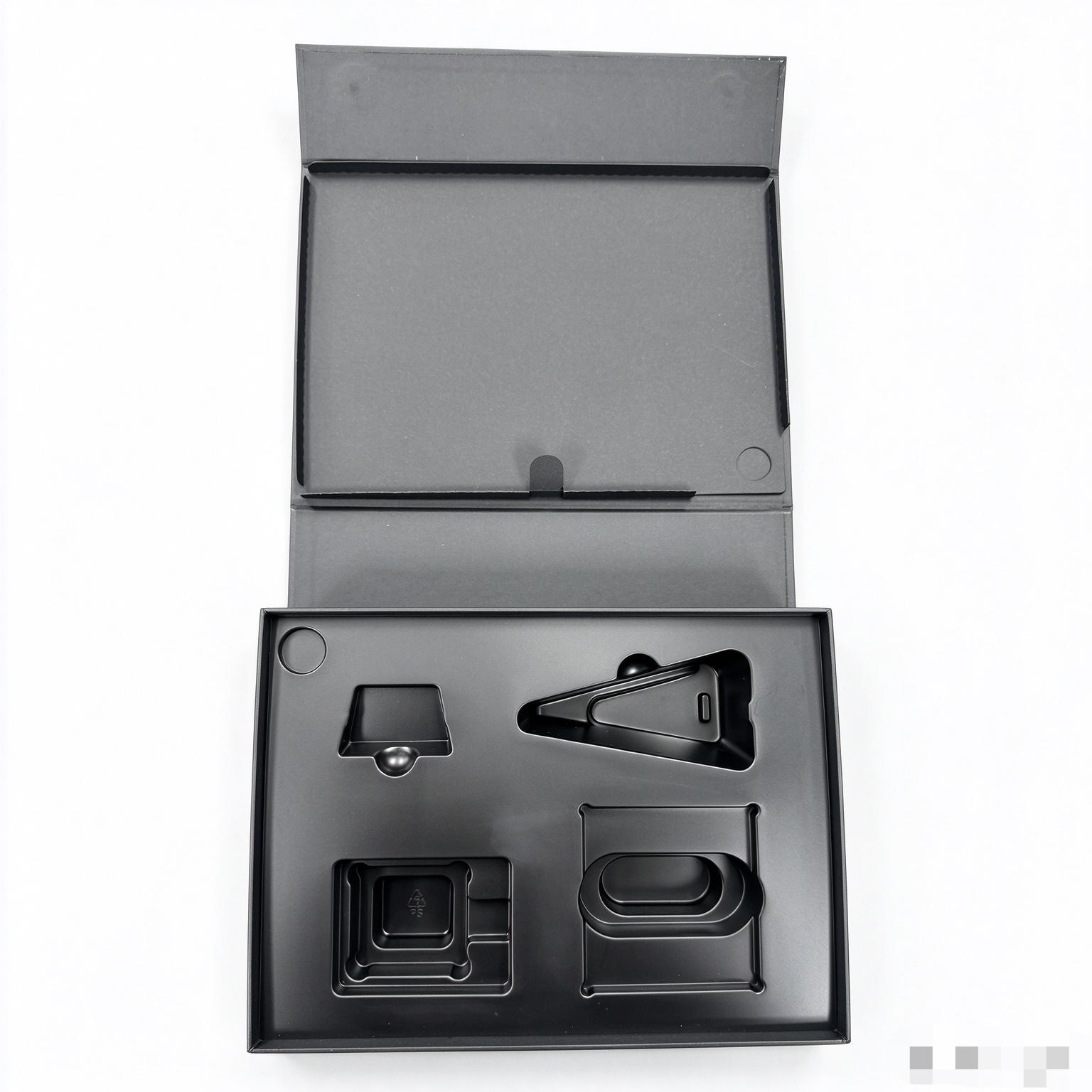 Black Multi-Cavity Box for Electronic Accessories and Vape Kits