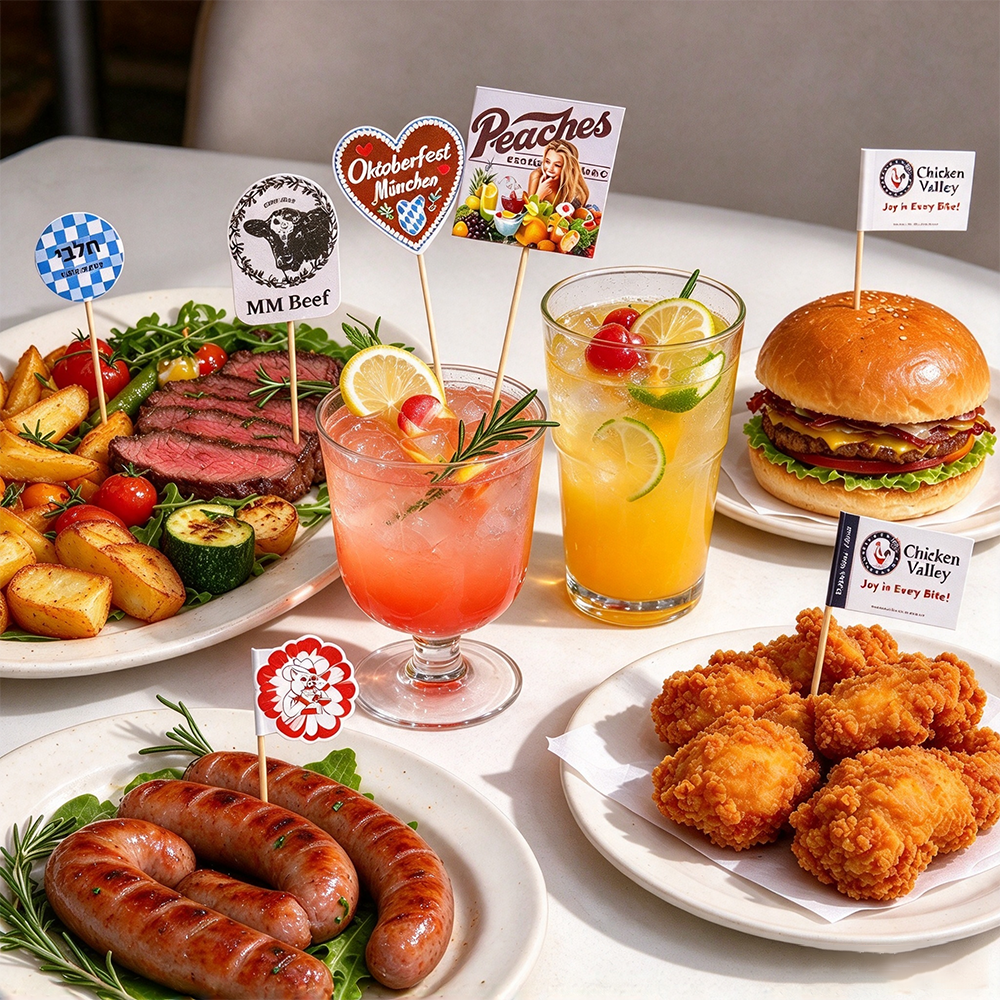Transforming Culinary Aesthetics with Food-Grade Toothpick Flags