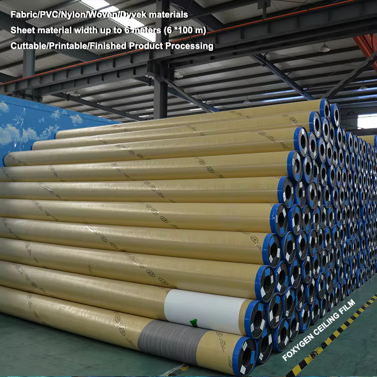 wholesale fireproof ceiling decoration pvc film decoration project popular gold metal stretch ceiling for shopping mall-9