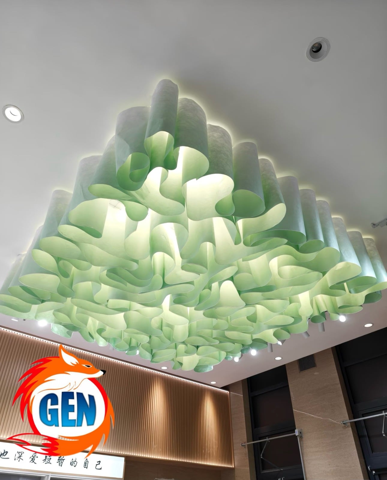 DuPont Tyvek Fabric Draped Ceiling, Custom Suspended Curtain Style Interior Decoration for Modern Commercial and Residential Space