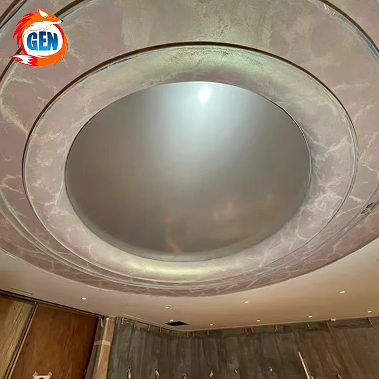 wholesale fireproof ceiling decoration pvc film decoration project popular gold metal stretch ceiling for shopping mall-4