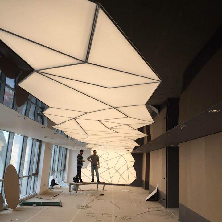 French Style Modern DIY Translucent Ceiling Panels – Wave Embossed ...