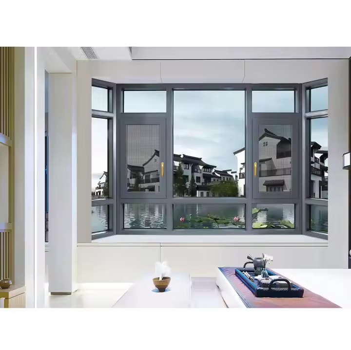 Villa Soundproof Aluminum Double Glazed Casement Windows Luxury Insulation Solution Custom Crafted Aluminum Professional Design details