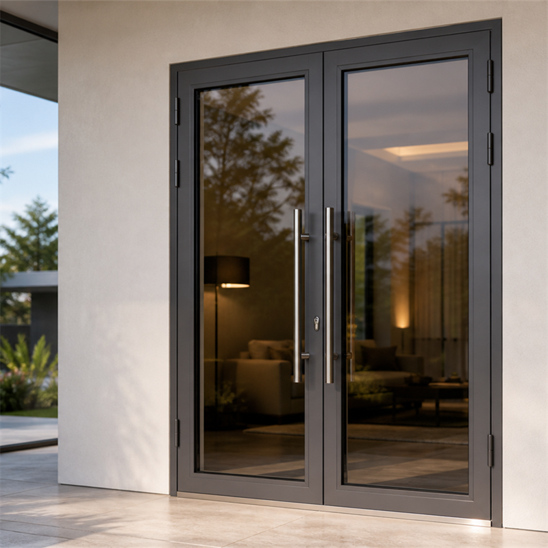 Modern Simple House Window Design Impact Resistant French Casement Door Color Glass Door for House