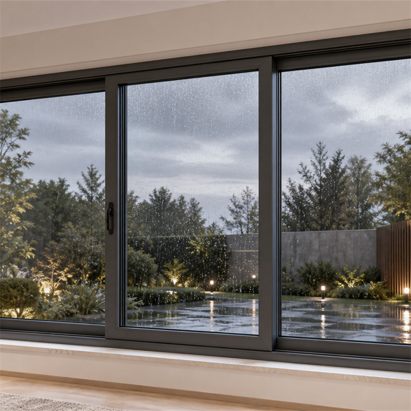 Customized Weather-resistant Double-layer Glass Sliding Windows with 3 Tracks and Multiple Channels for Home Sealing