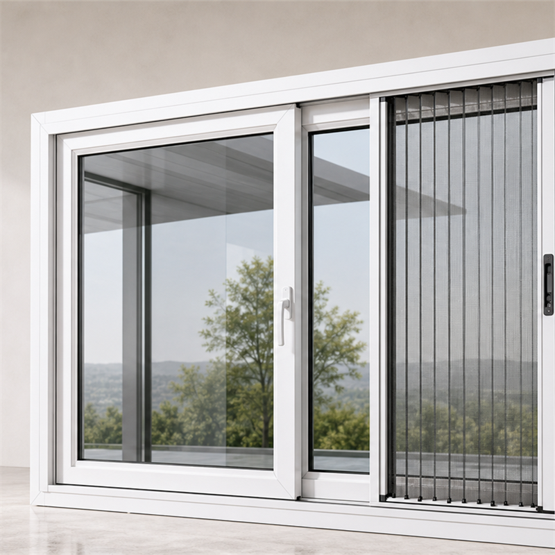 Modern Single-Glazed UPVC Folding Screen Windproof Soundproof Vinyl Sliding PVC Windows Impact Glass Hurricane Resistant Hotels