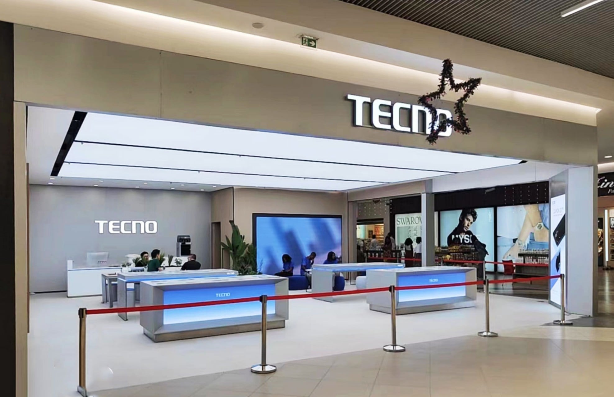Custom Mobile Store Display Cabinets for TECNO