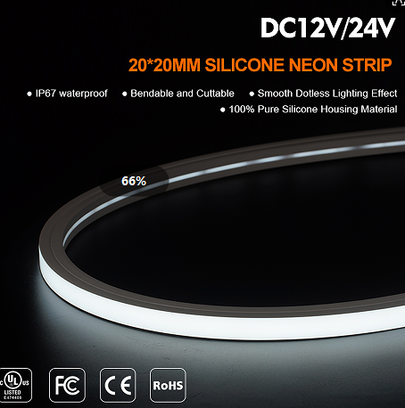 black side silicone neon flex top view 2020mm lwtg2020 6-3