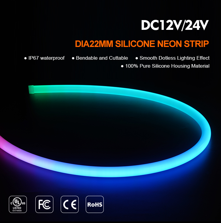 silicone neon flex dia 22mm lwtg22 1254-2