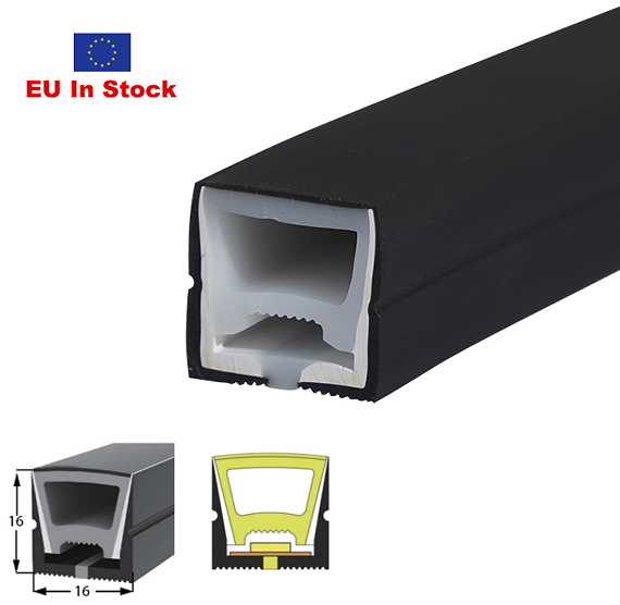 silicone neon full black top view 1616mm lwtg1616 7-0