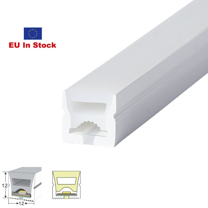 Silikonový neonový flex – boční pohled, 12 × 12 mm, LWTG1212-1