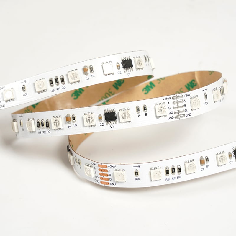 High Quality Indoor Decorative Colorful LED Strip SMD5050 60leds/m 24V 10mm RGB LED Light Strip