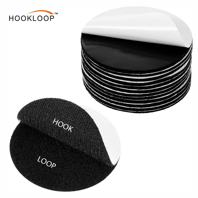 2 Inch Adhesive Stickers- Removable Heavy-Weight Round Sticky Tapes Wall Mounting Tapes White Hook and Loop Tape for Home or Office Use