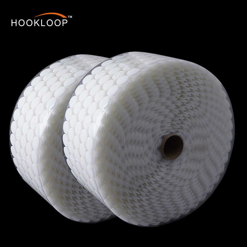 White Hook and Loop Fastener Self Adhesive Round Circle Sticky Sticker Dots for Arts and Crafts School Classroom Home Office Use