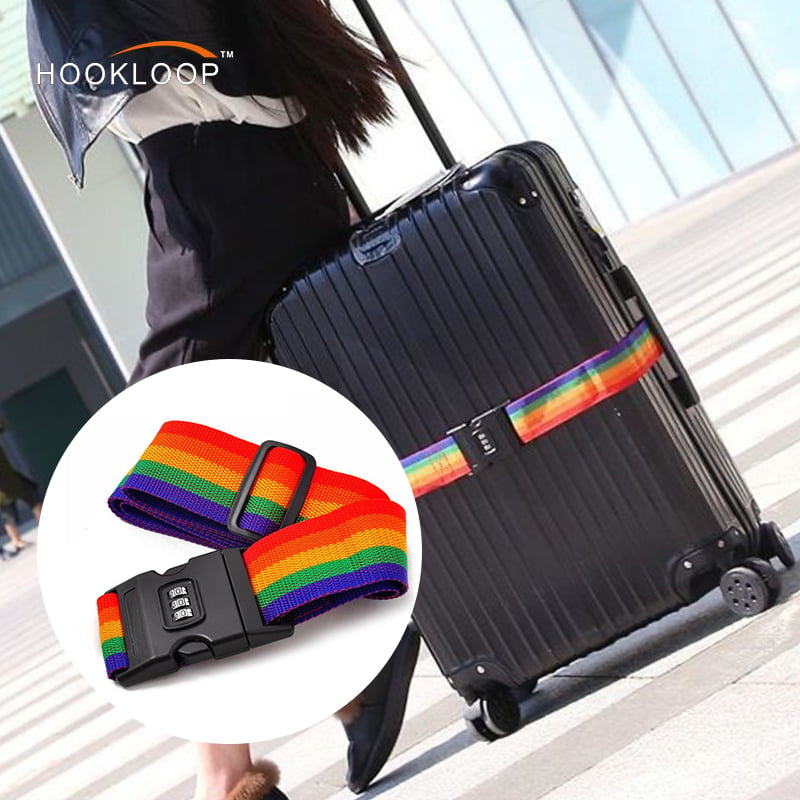 Easy to Identify Travel Belt Heavy Duty Adjustable Luggage Straps for Suitcases