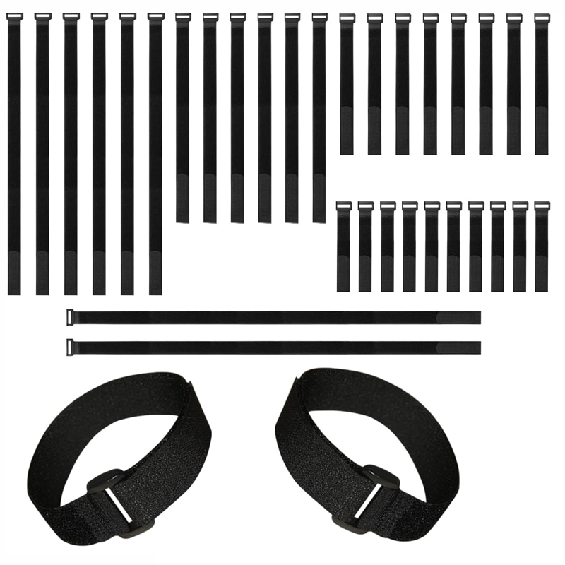 High Quality Reusable Custom Logo Nylon Hook and Loop Cable Tie Cinch Buckle Binding Strap