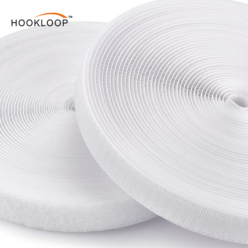 Manufacturer's White 100% Nylon Wholesales 2'' 4'' Full Nylon Black A-level Textile Sew on Hook and Loop Tape for Choes Bags Clothes