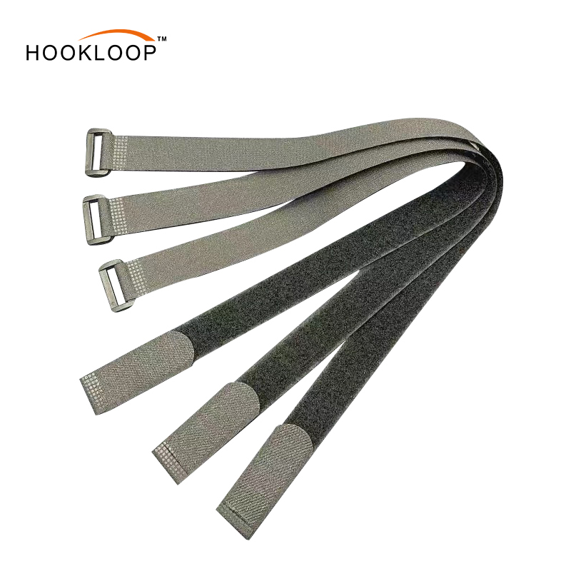 Adjustable Fastening Cable Straps Cinch Strap Hook and Loop Straps With Metal Buckles Reusable Nylon Securing Cord Ties