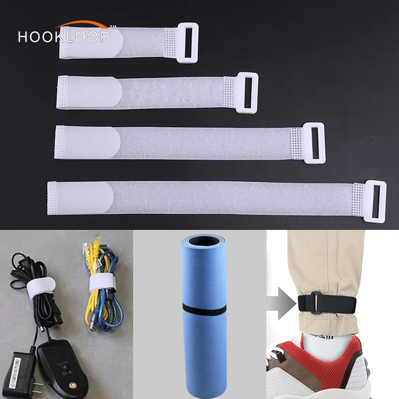 Adjustable Reusable Fastening Cable Ties Hook and Loop Straps with Buckles Securing Strap for Cable Tidy Wire Management Cord Organiser
