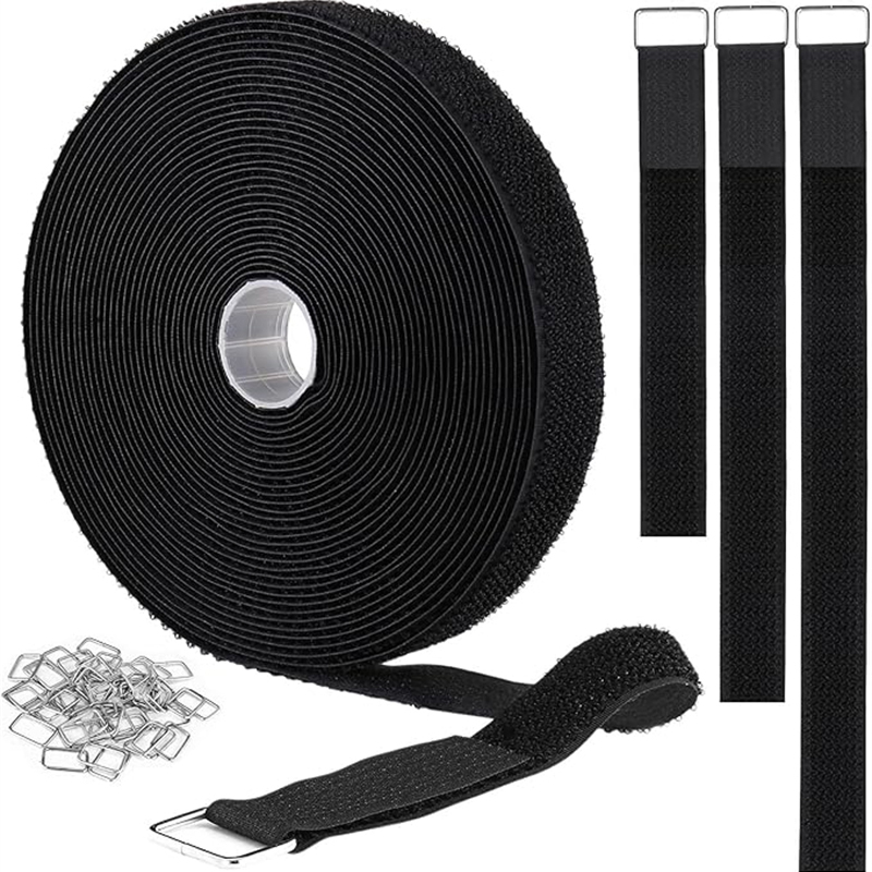 Hook and Loop Straps Adjustable Fastening Cable Straps Cut-to-Length Cinch Strap Securing Cord Ties for Organizer Storage