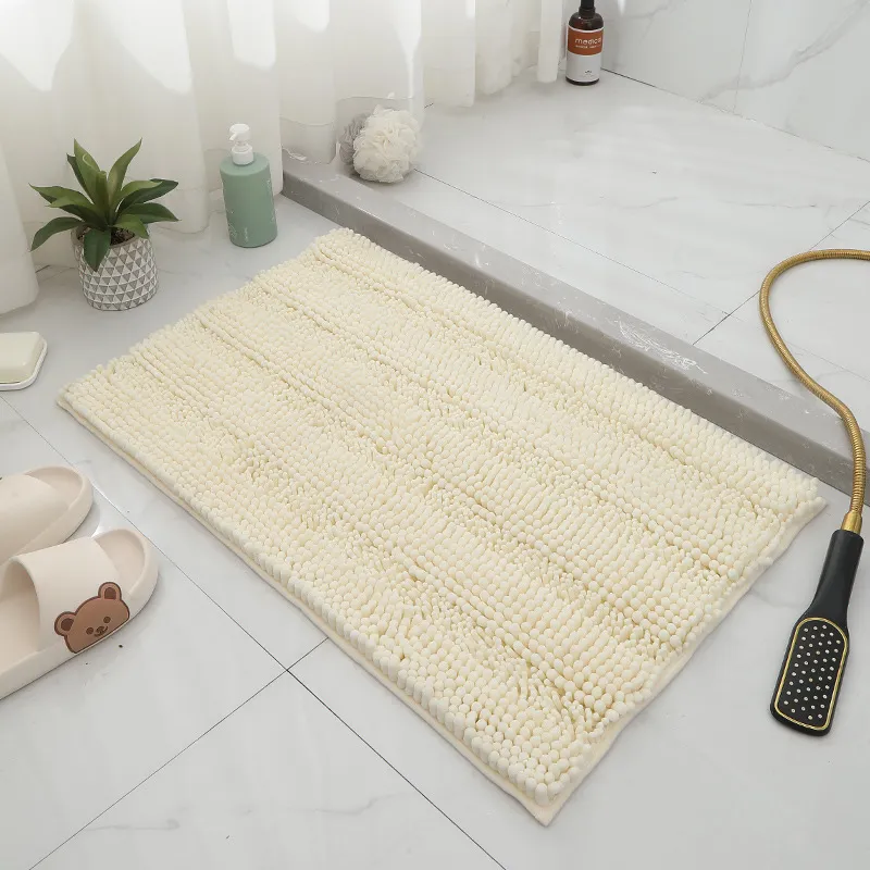 Chenille Mikrofaser Badezimmer Teppich Grau Badematten
