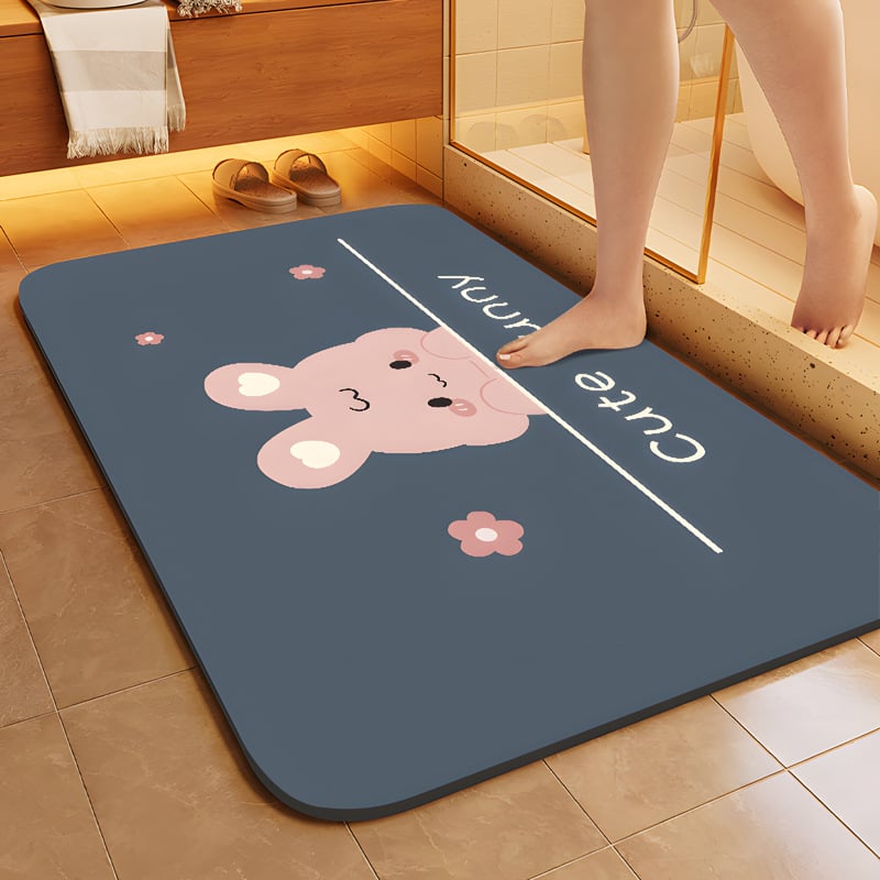 Rutschfeste Badematte aus Kieselgur für die Dusche