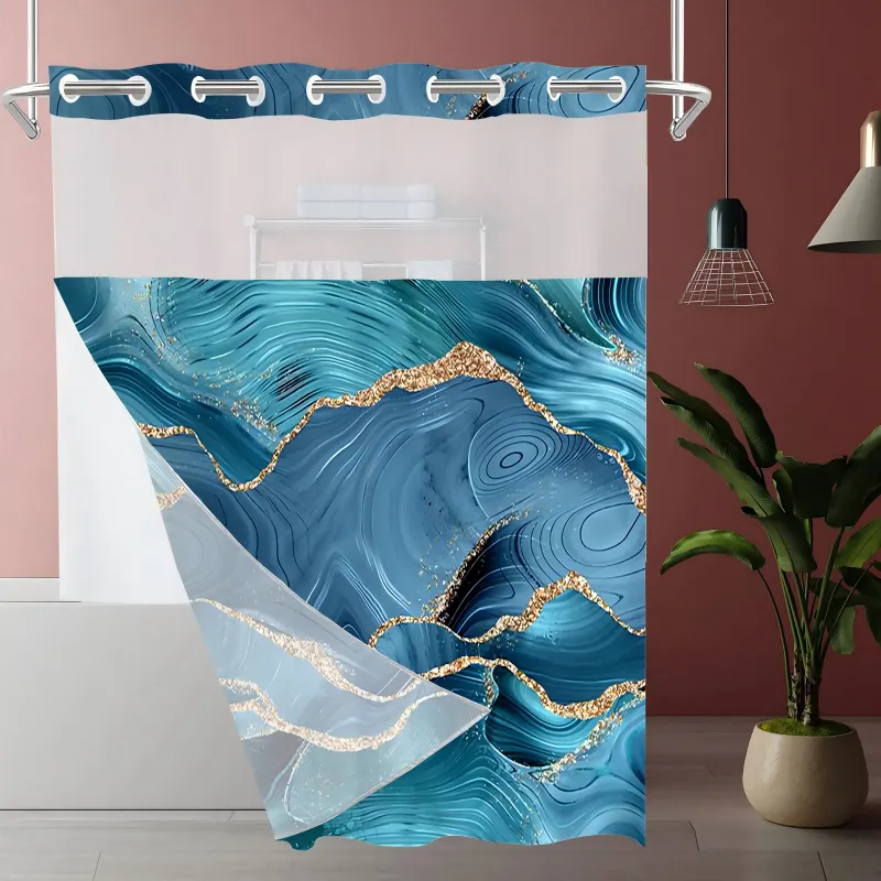 Hookless Shower Curtain With Snap In Liner manufacture