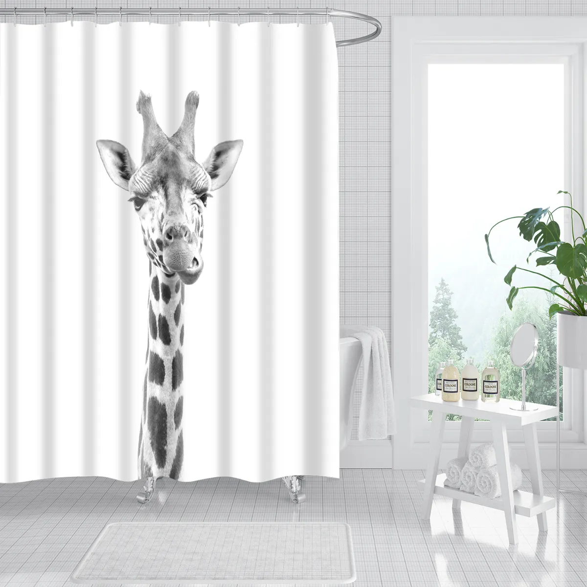 Moderner PEVA Duschvorhang 180*180CM wasserdichter Vorhang für Badezimmer Badvorhang