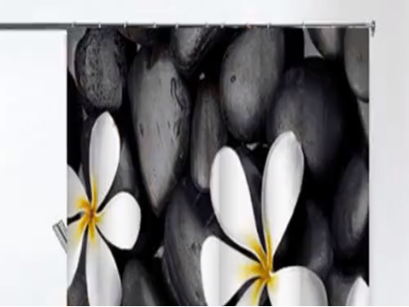 bedruckter Blumen Duschvorhang