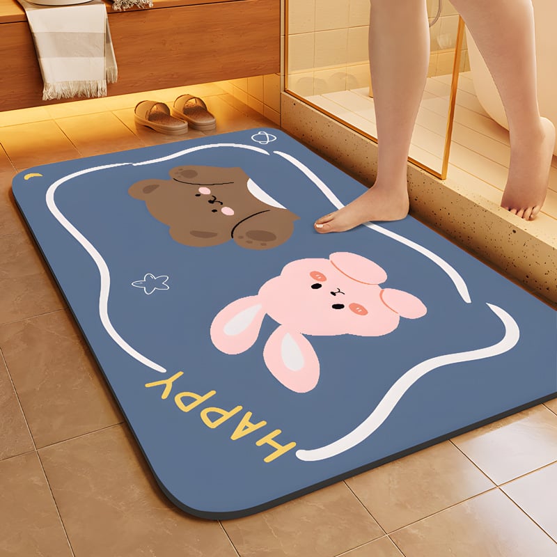 Rutschfeste Badematte aus Kieselgur für die Dusche