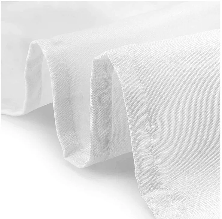 Luxuriöser weicher Stoff Polyester Satin einfarbiger weißer Duschvorhang ohne Haken für Hotels