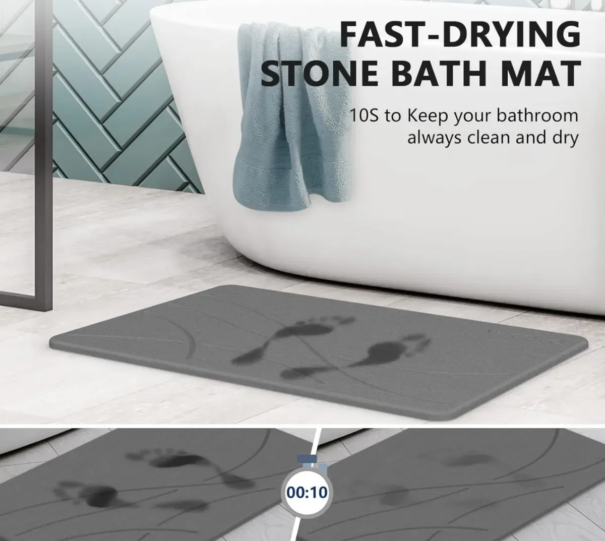 Water Drying Non-Slip Stone Bath Mat manufacture
