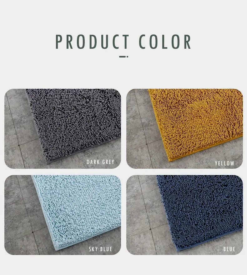 Super Absorbent Bathroom Floor Chenille Bath Mat details
