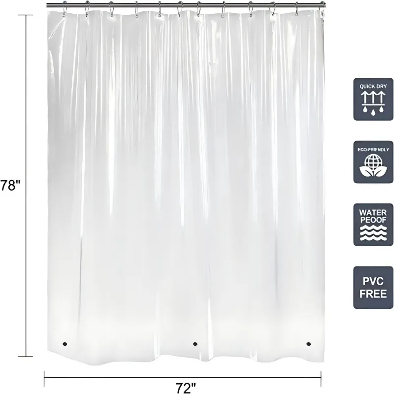 Waterproof PEVA Shower Curtain Liner manufacture