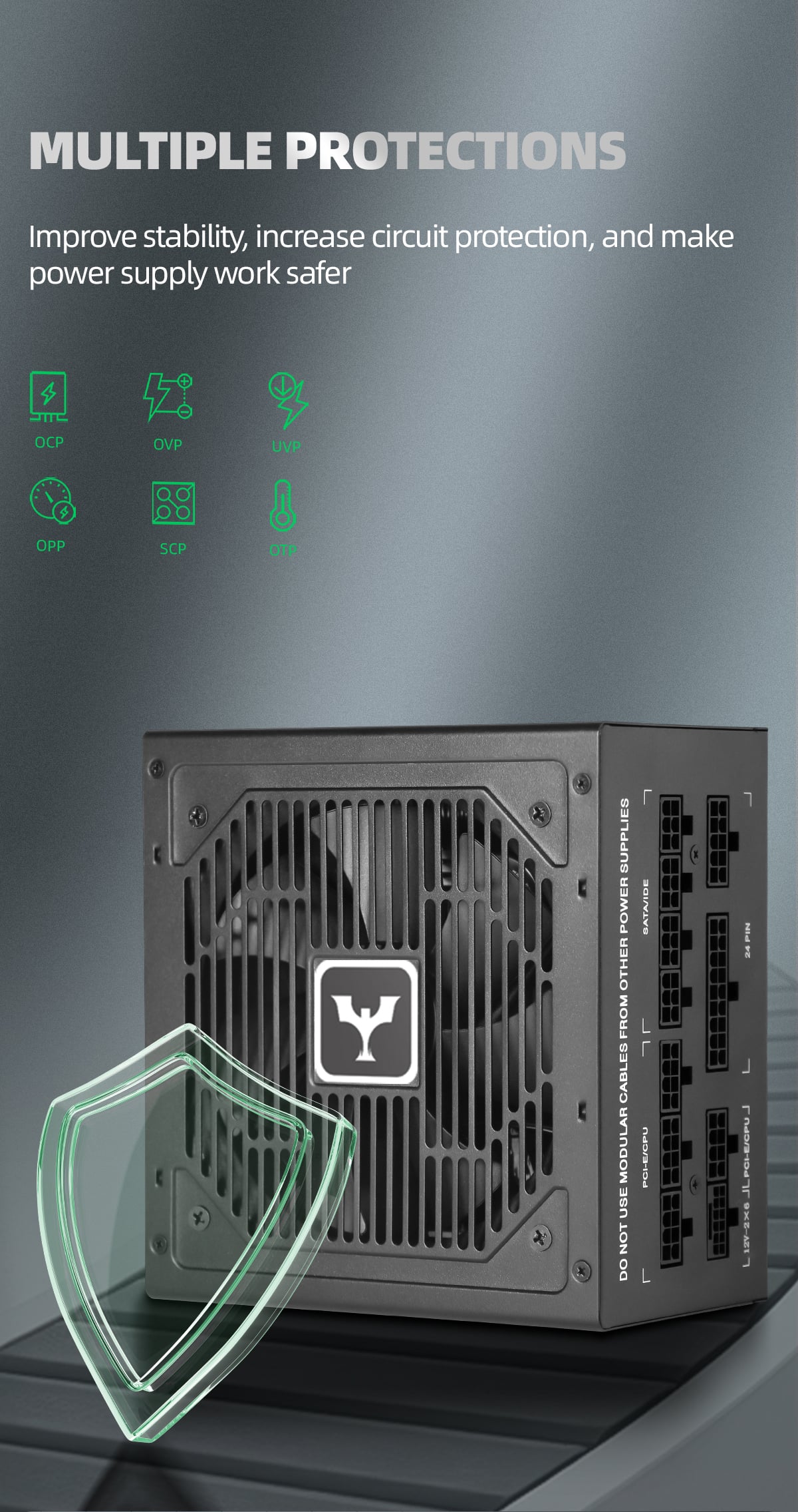 6-80Plus White WF-600W Full modular PC power supply Units Desktop power supply for Chassis.jpg
