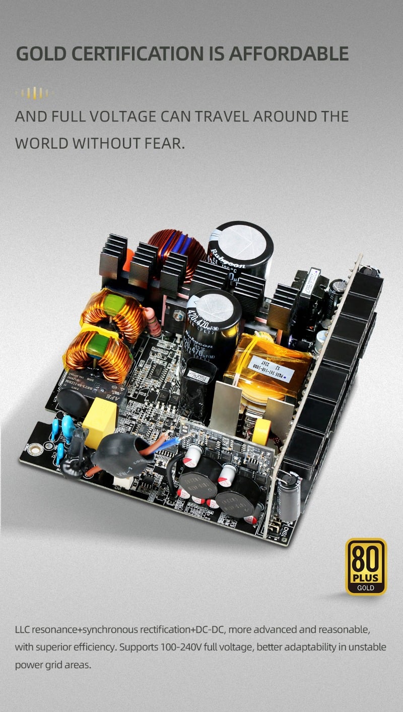 PC Power Supply for Computer ATX 80Plus Gold Full-modular 850W YIJIAN.jpg