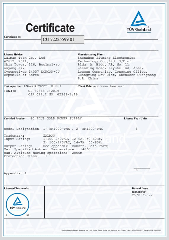 Certificates