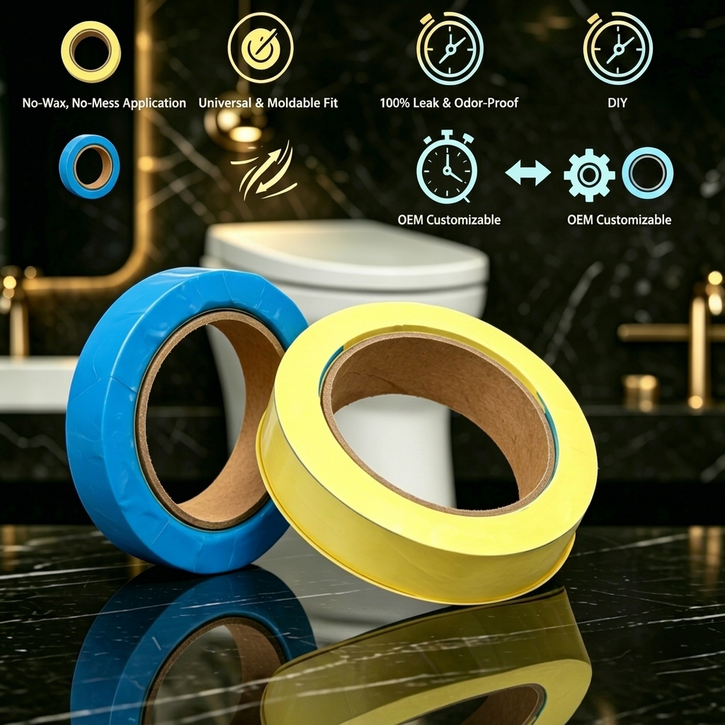 Anillo de sellado para inodoro sin cera: brida moldeable para uso doméstico, ajuste universal