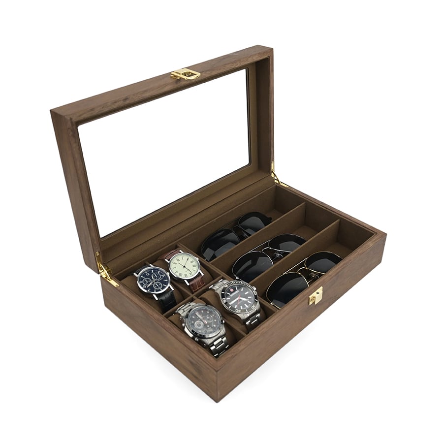 Neue Holzanhänger-Uhrbox, Schmuckdisplaybox, Aufbewahrungsbox für Halsketten und Ringe