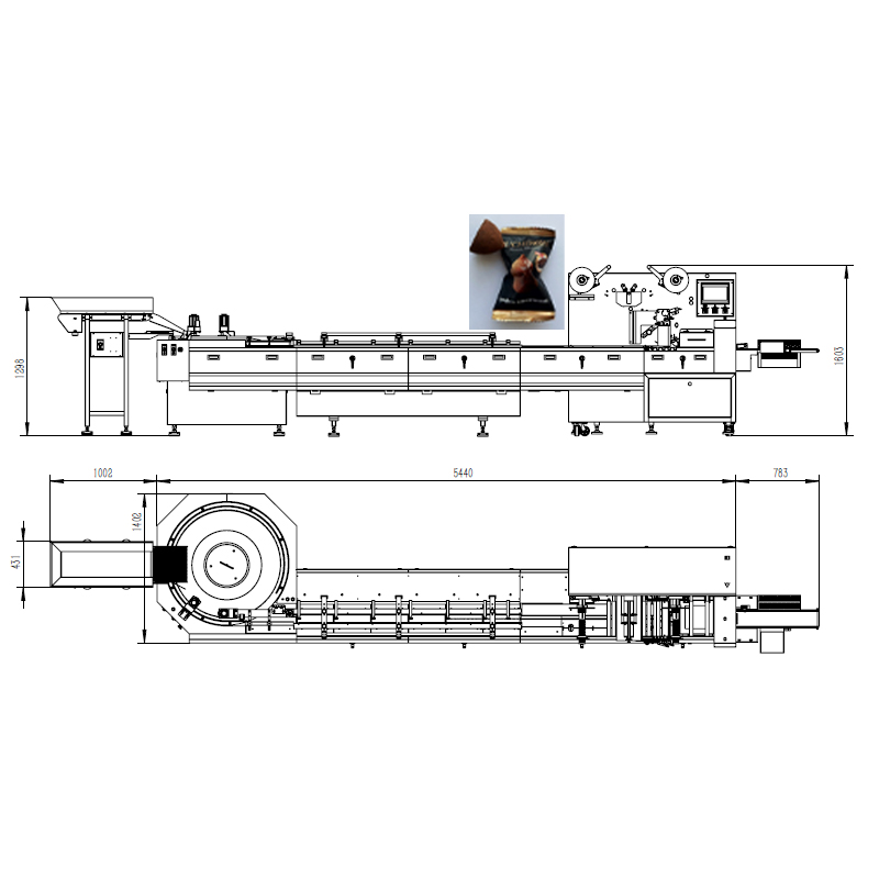 Truffle\/Dome Chocolate Flow Pack Machine para sa Russian Customer